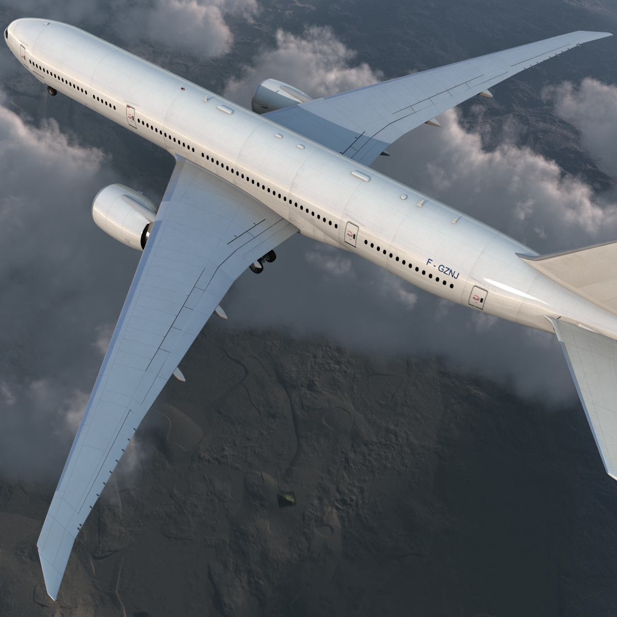 3D Boeing 777 8x Generic Rigged model