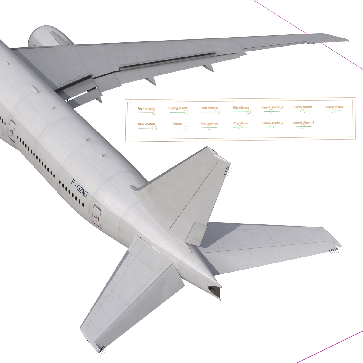 3D Boeing 777 9x Generic Rigged model