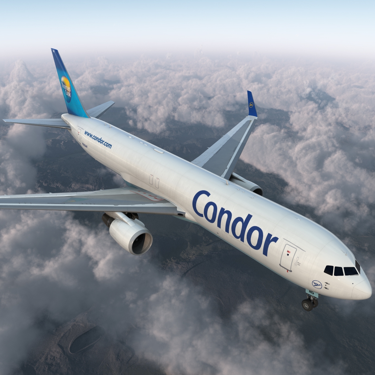 3D model Boeing 767 300F Condor Flugdienst Rigged