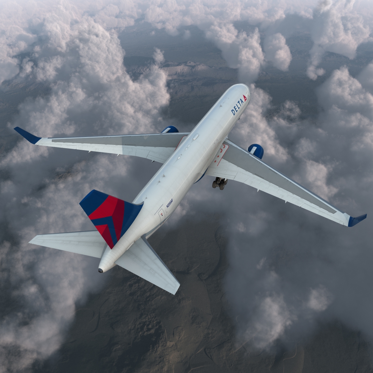 3D Boeing 767 300F Delta Air Lines Rigged model