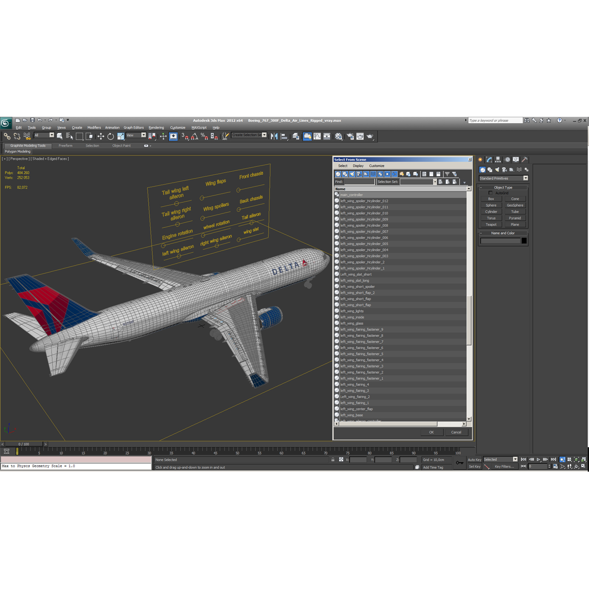 3D Boeing 767 300F Delta Air Lines Rigged model