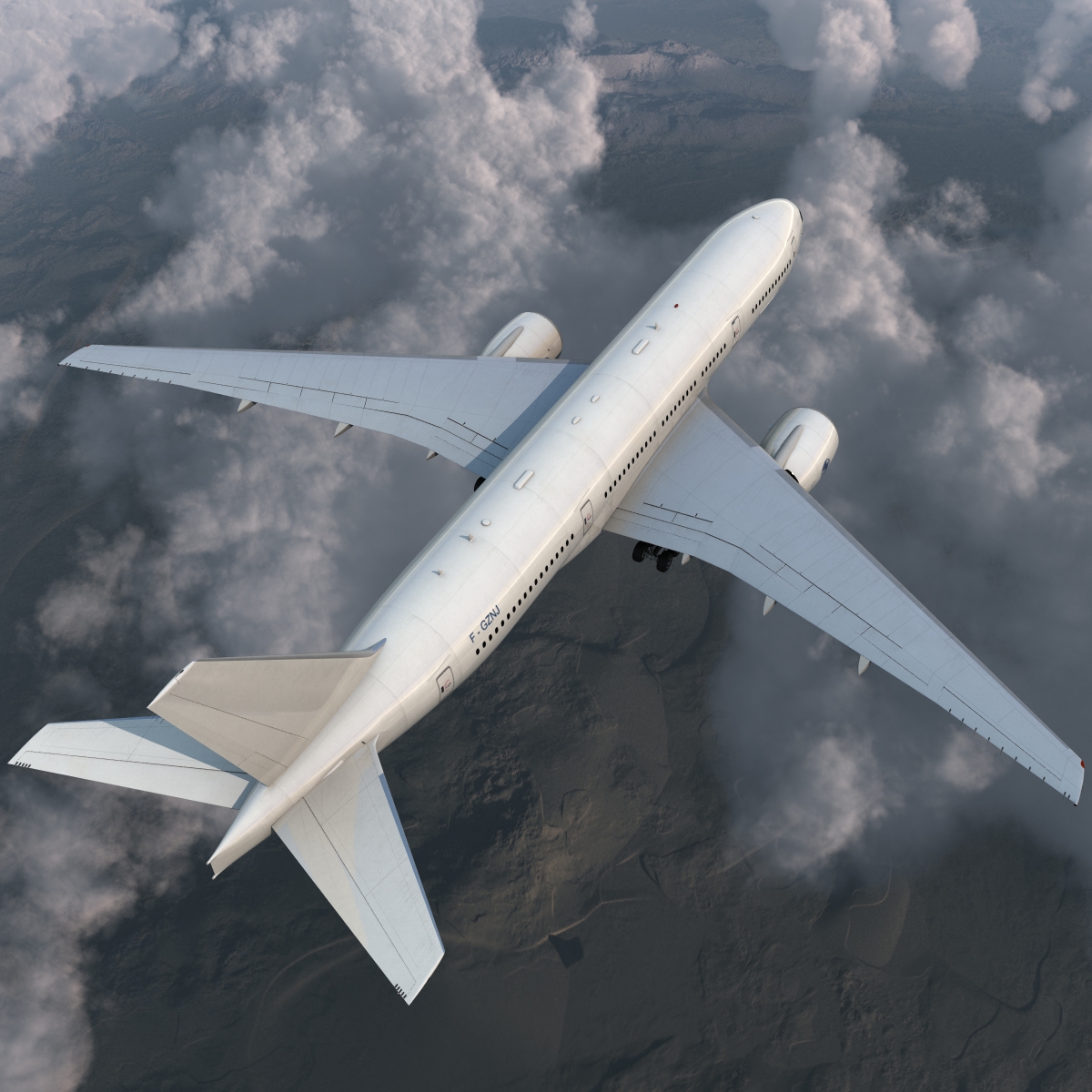 Boeing 777 200 Generic Rigged 3D model