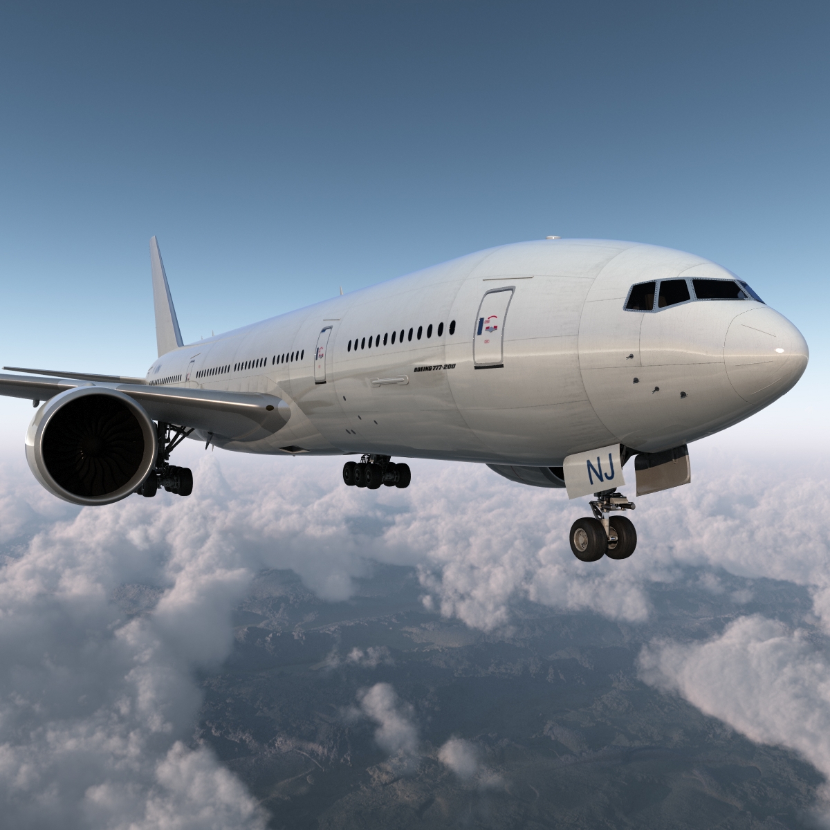 Boeing 777 200 Generic Rigged 3D model