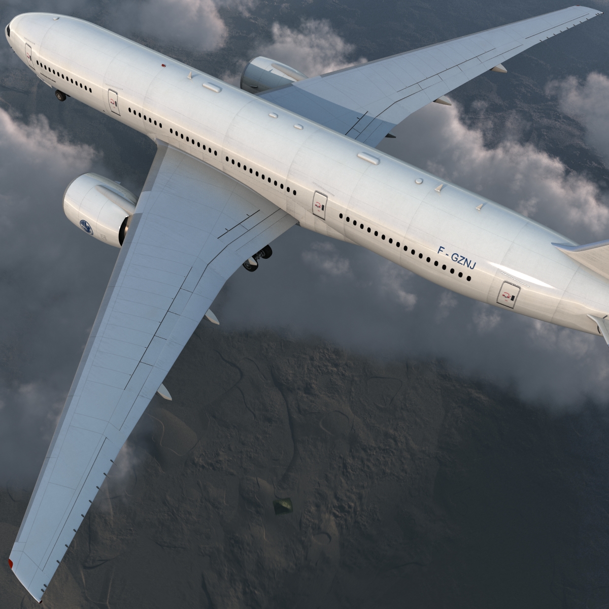 Boeing 777 200 Generic Rigged 3D model