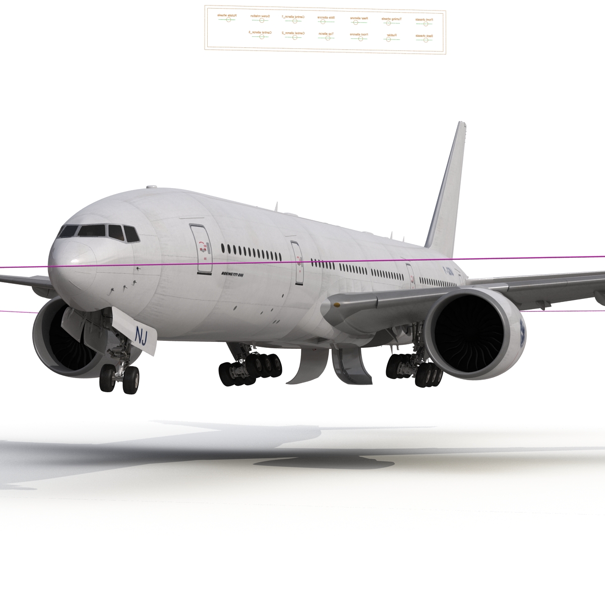 Boeing 777 200 Generic Rigged 3D model