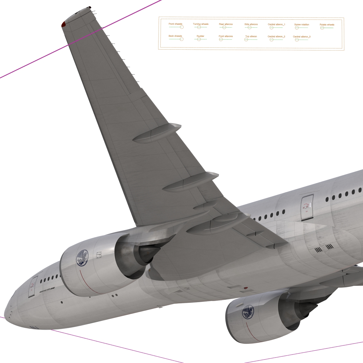 Boeing 777 200 Generic Rigged 3D model