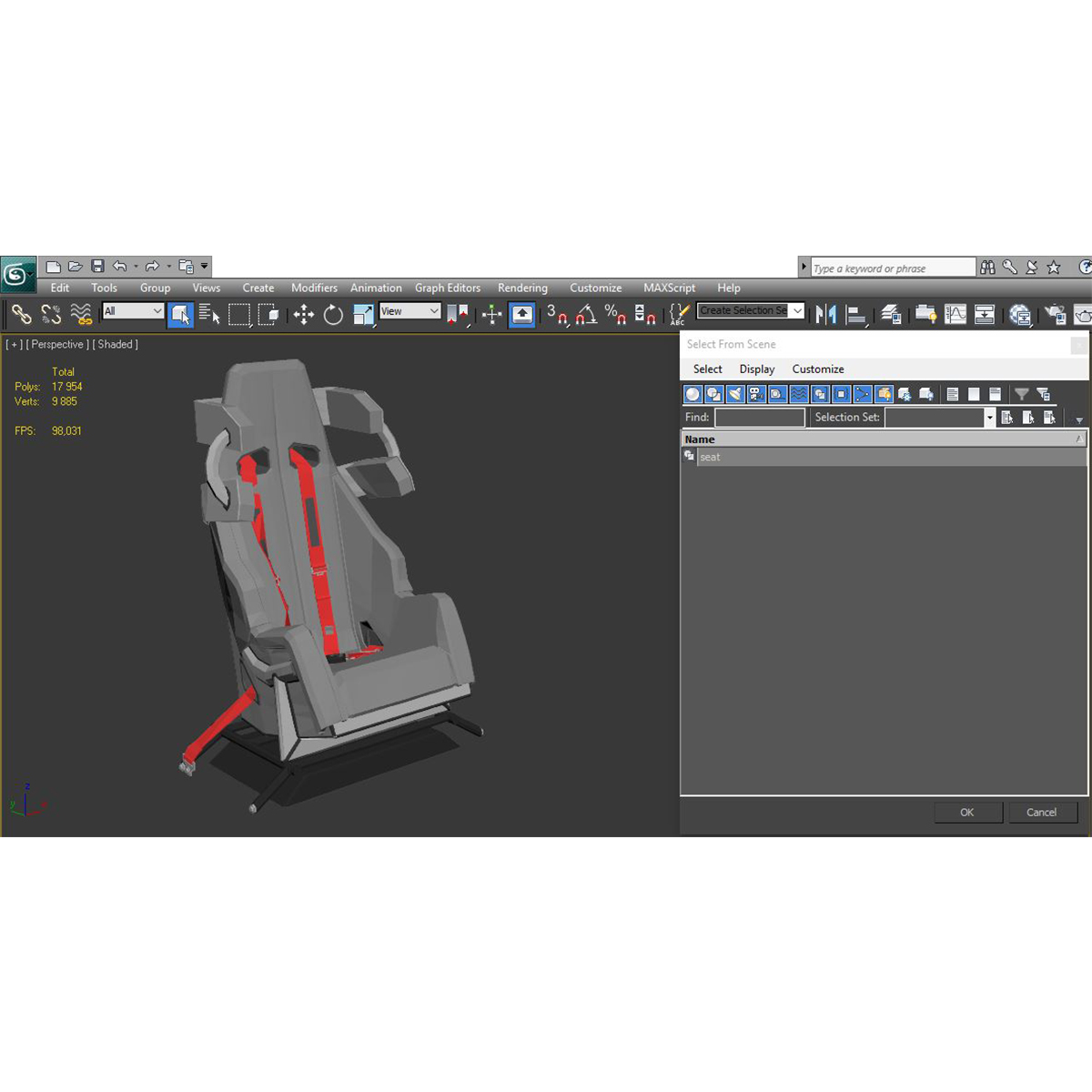 3D model Racing Car Seat