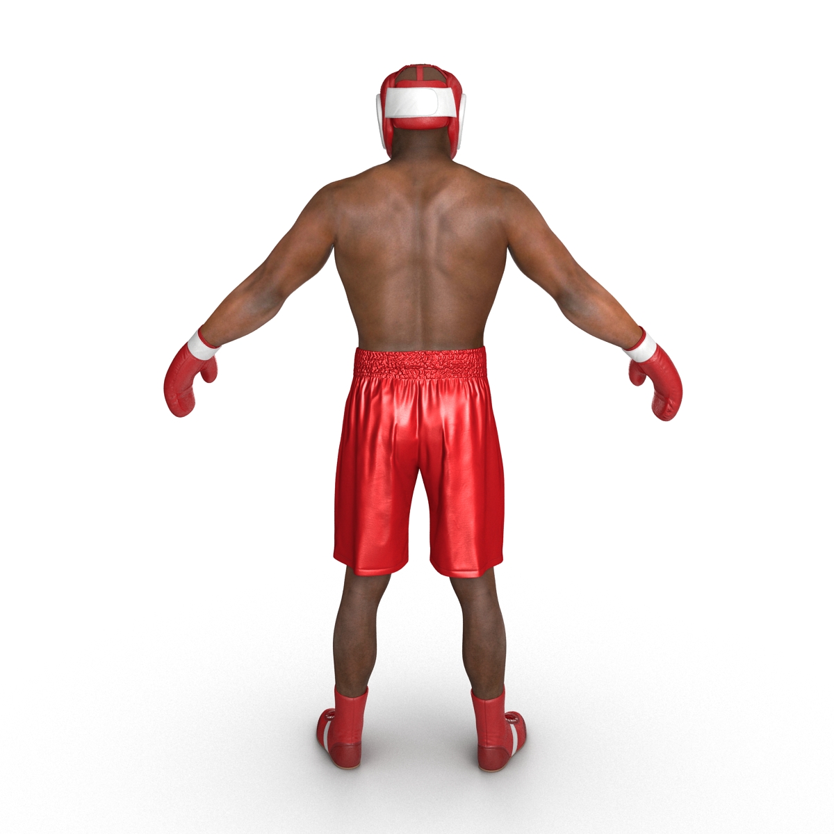 3D African American Boxer Red Suit