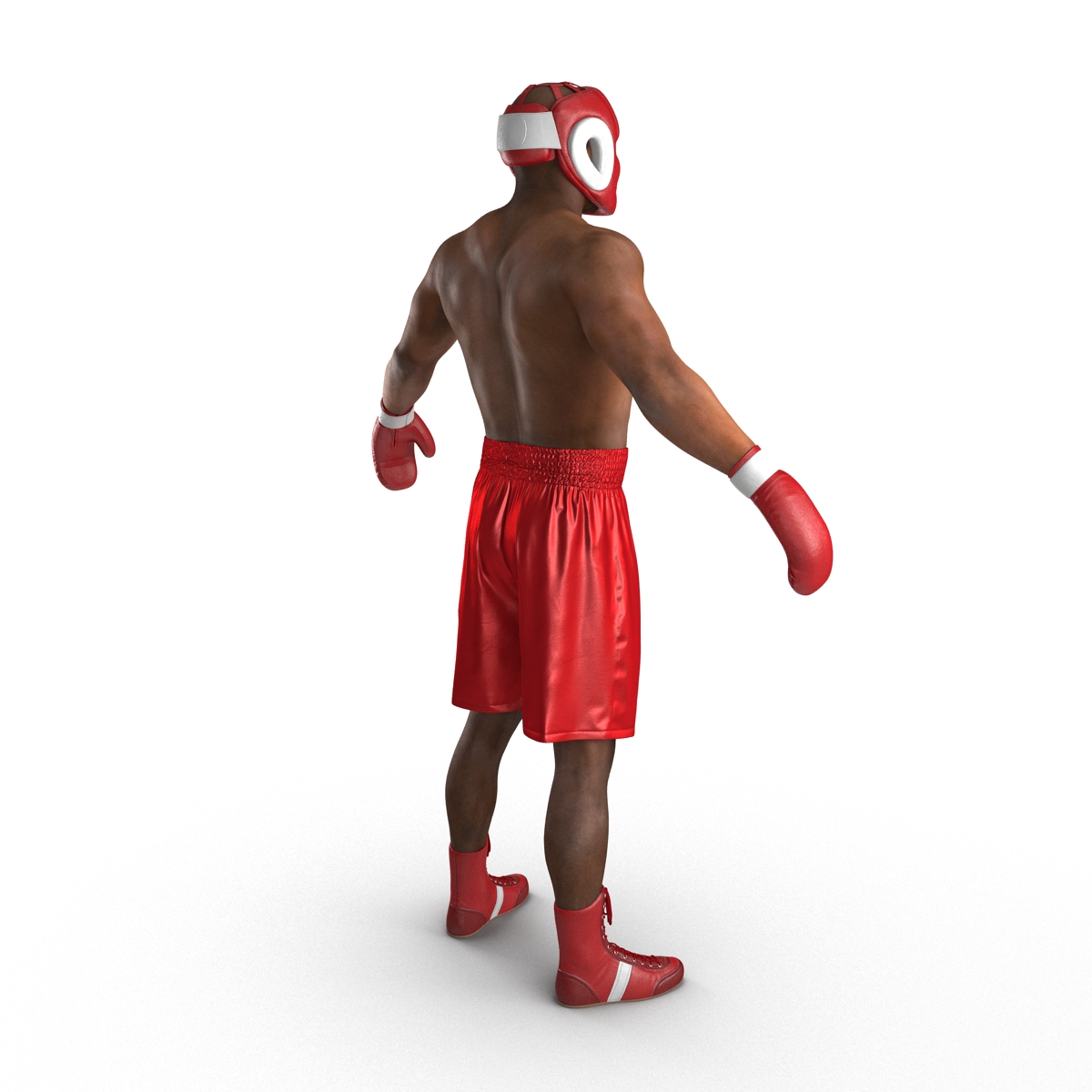 3D African American Boxer Red Suit