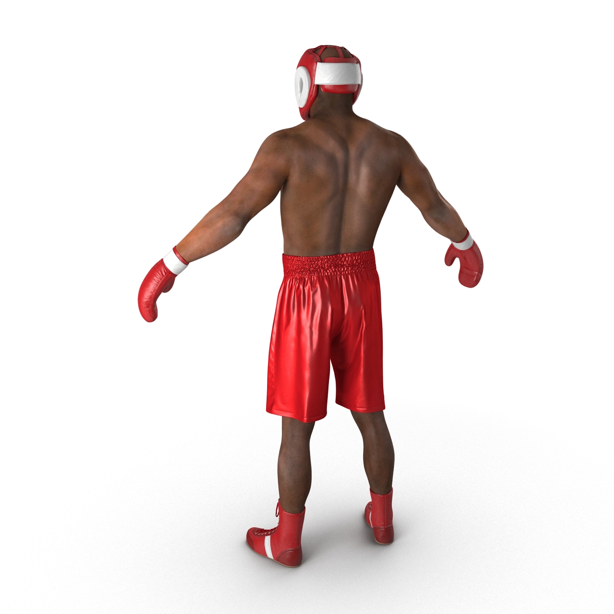 3D African American Boxer Red Suit