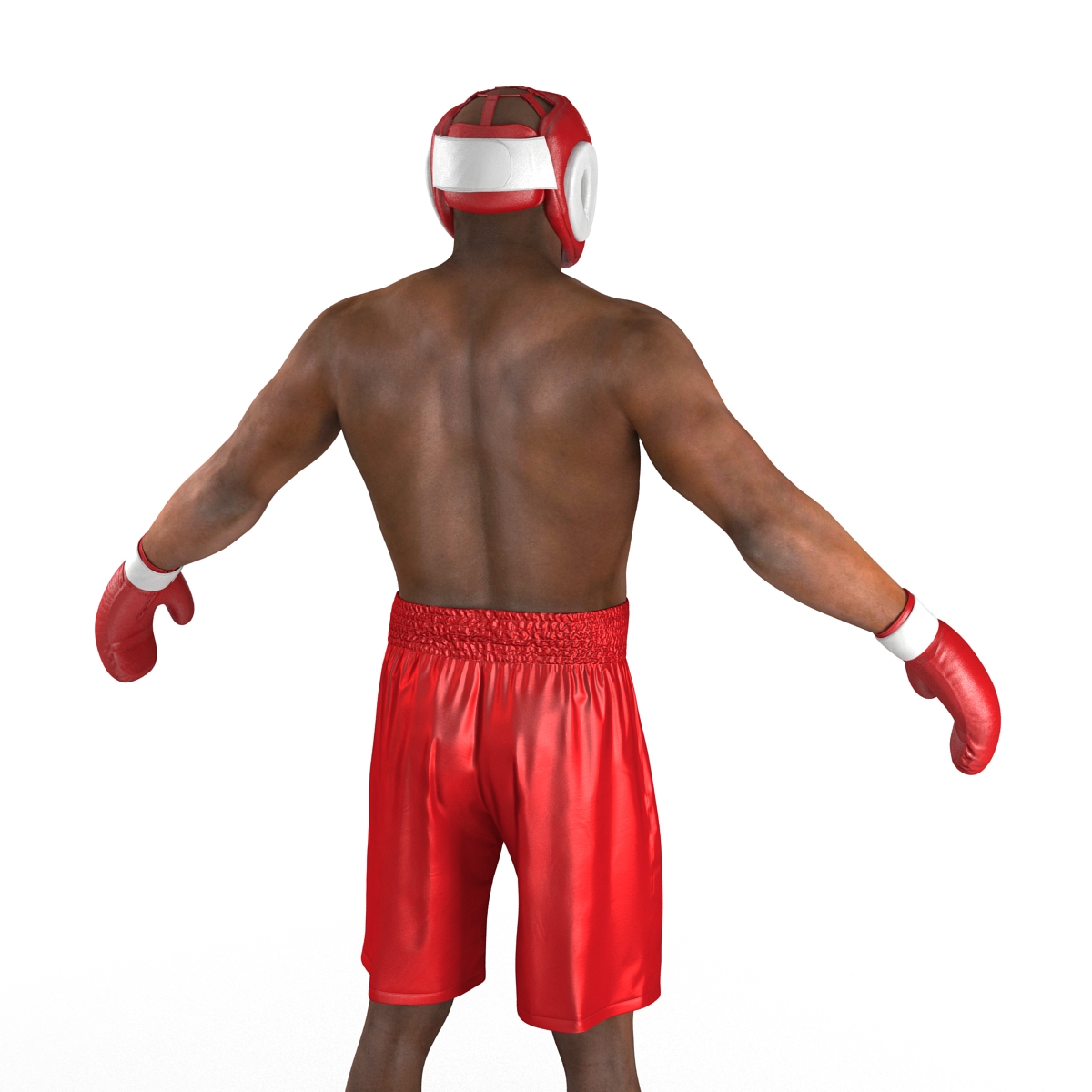 3D African American Boxer Red Suit