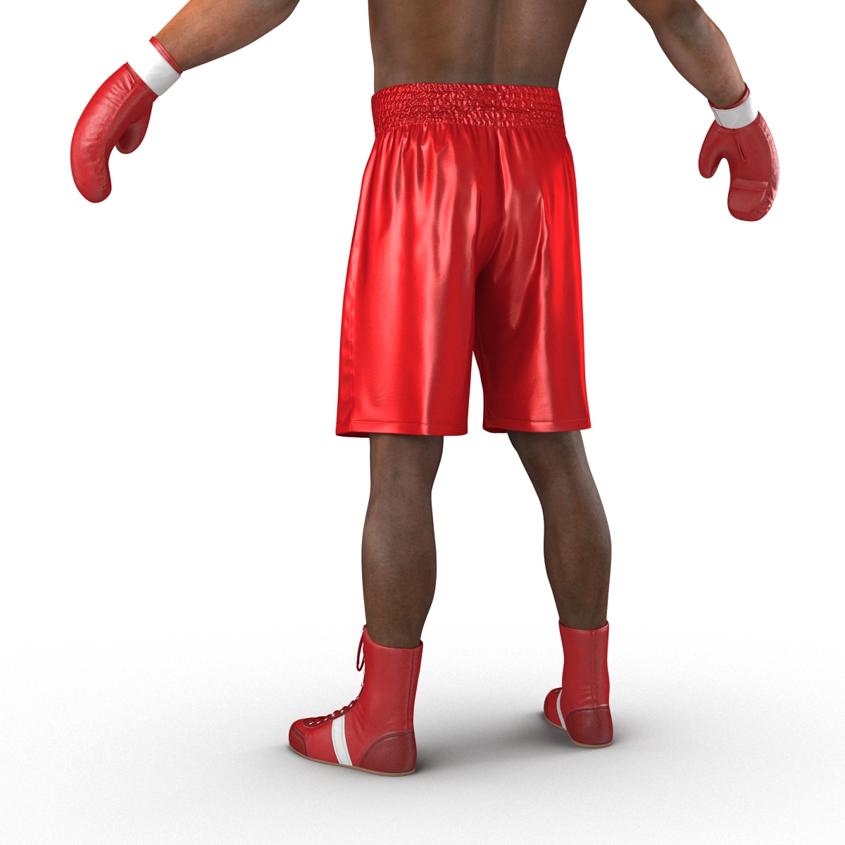 3D African American Boxer Red Suit