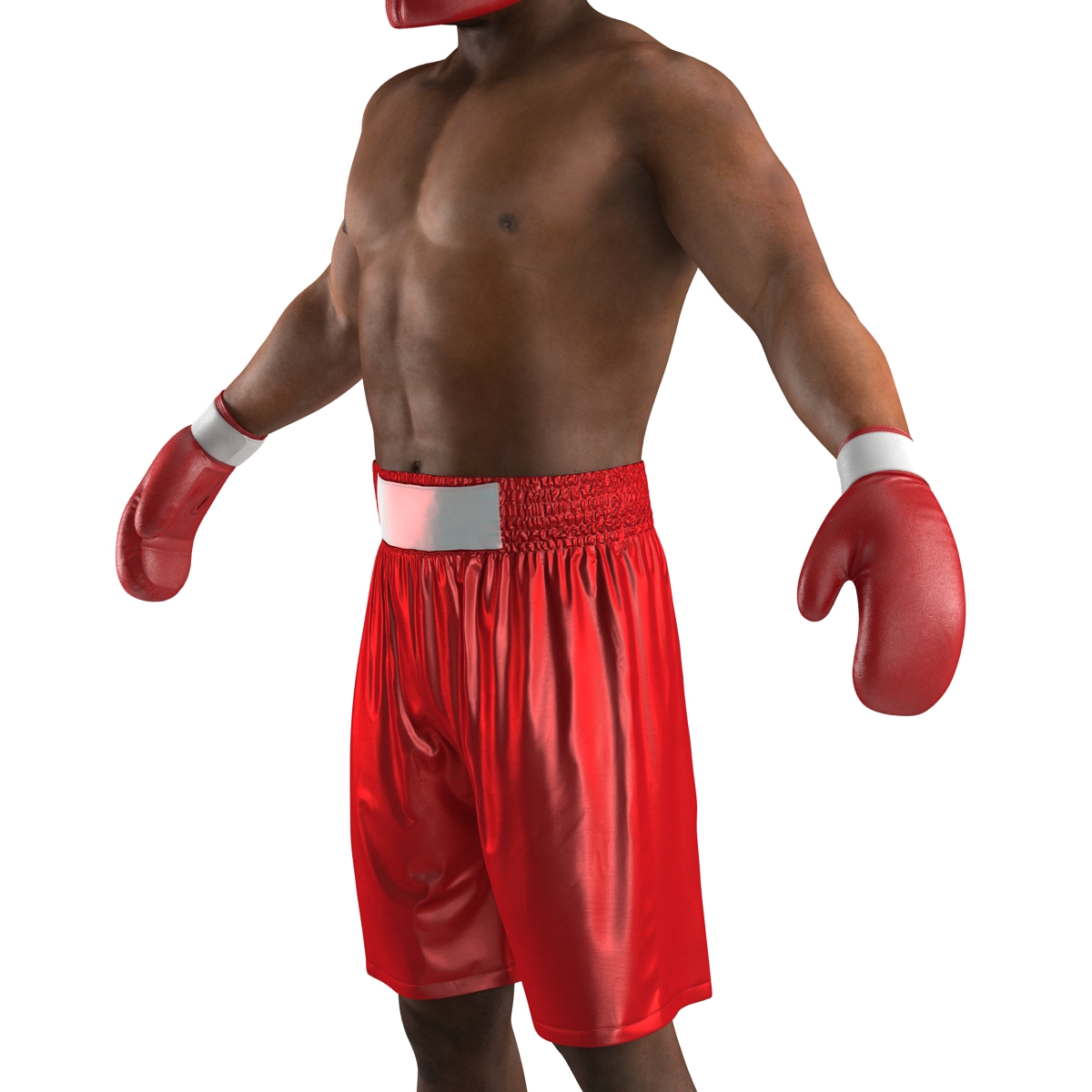 3D African American Boxer Red Suit