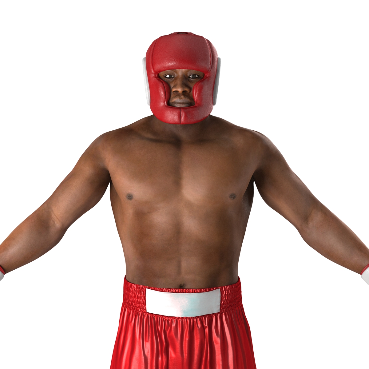 3D African American Boxer Red Suit