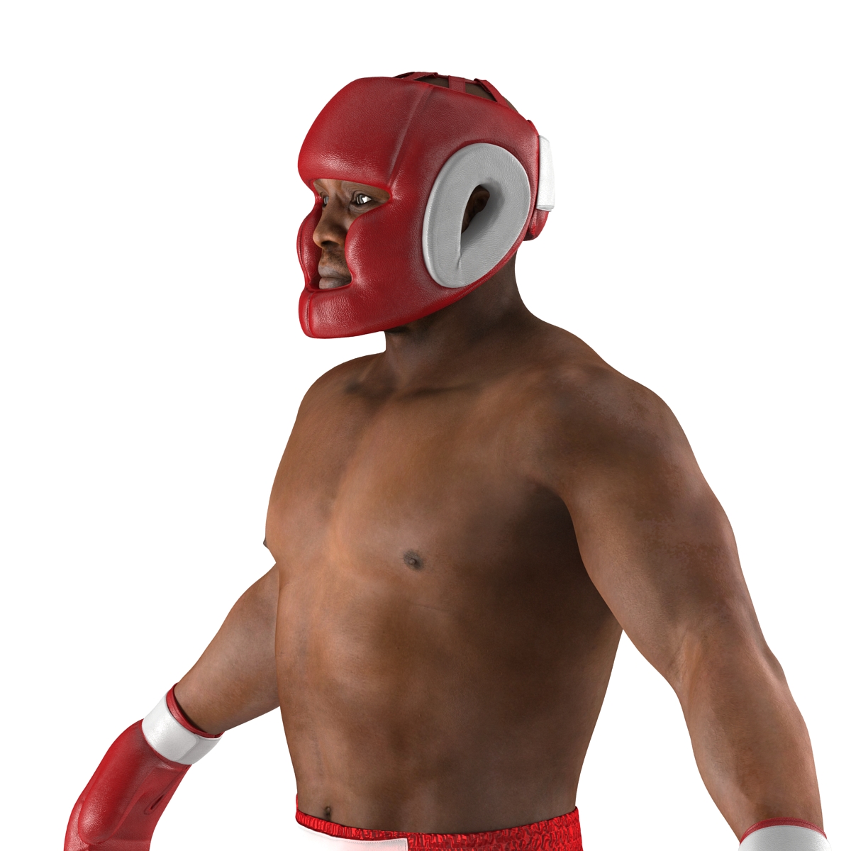 3D African American Boxer Red Suit