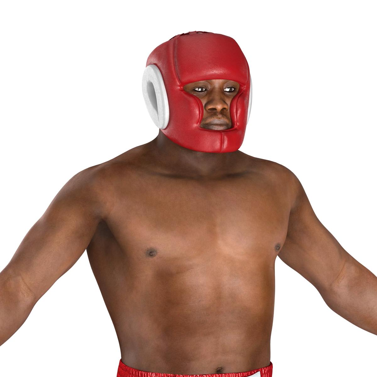 3D African American Boxer Red Suit