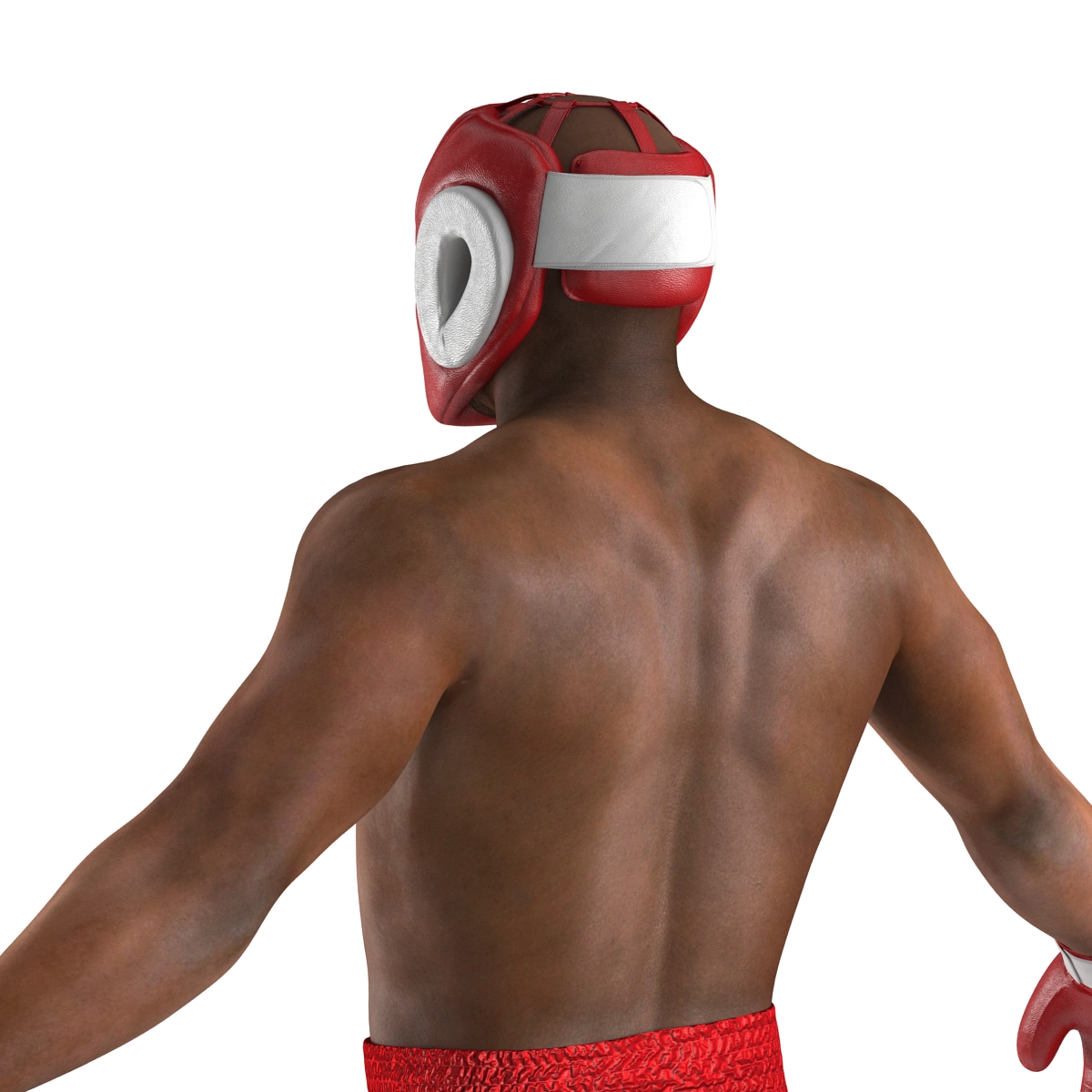 3D African American Boxer Red Suit