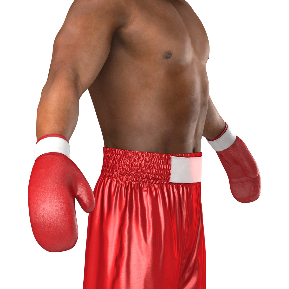 3D African American Boxer Red Suit