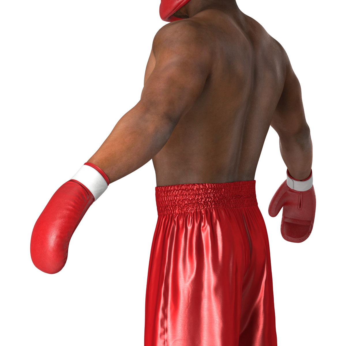 3D African American Boxer Red Suit