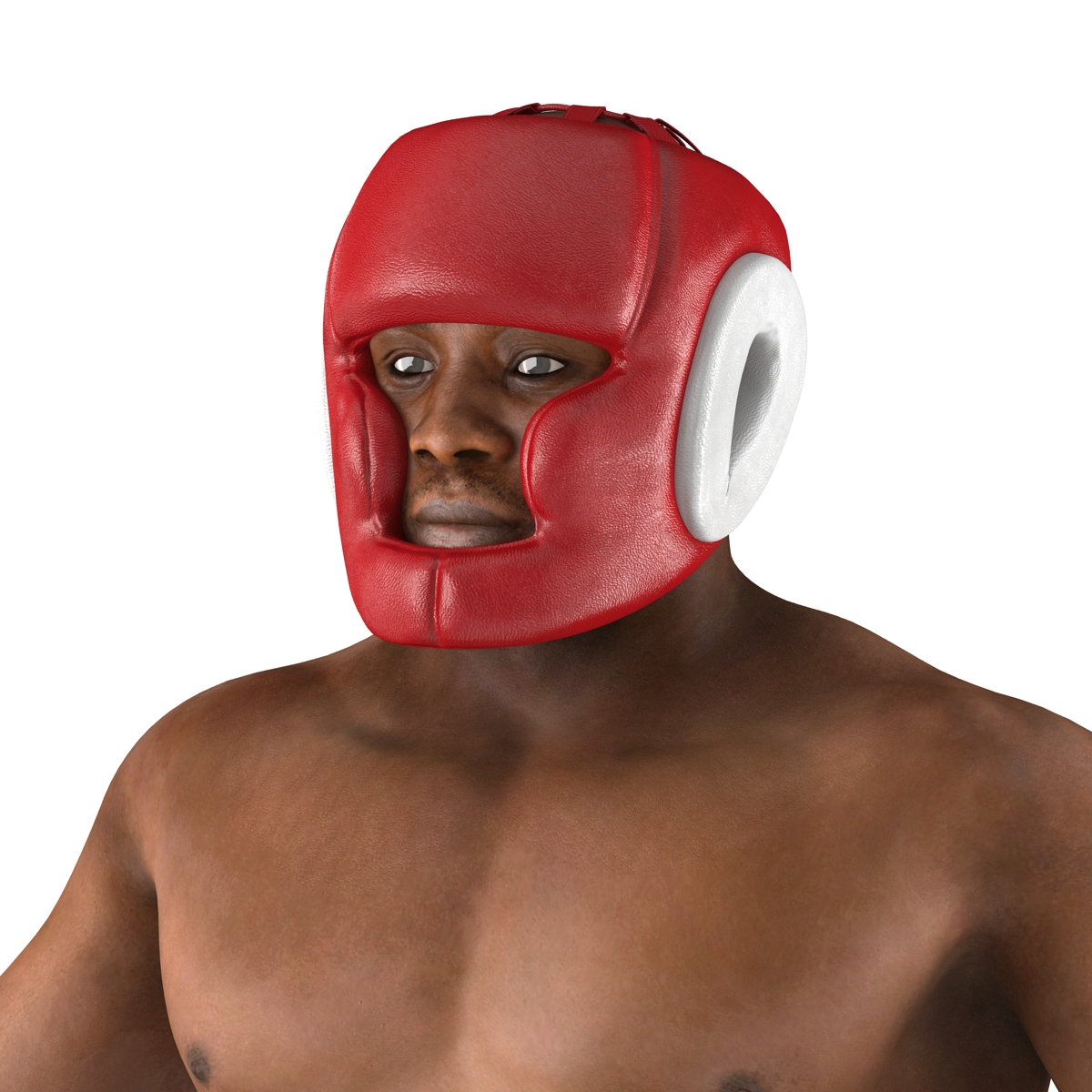 3D African American Boxer Red Suit