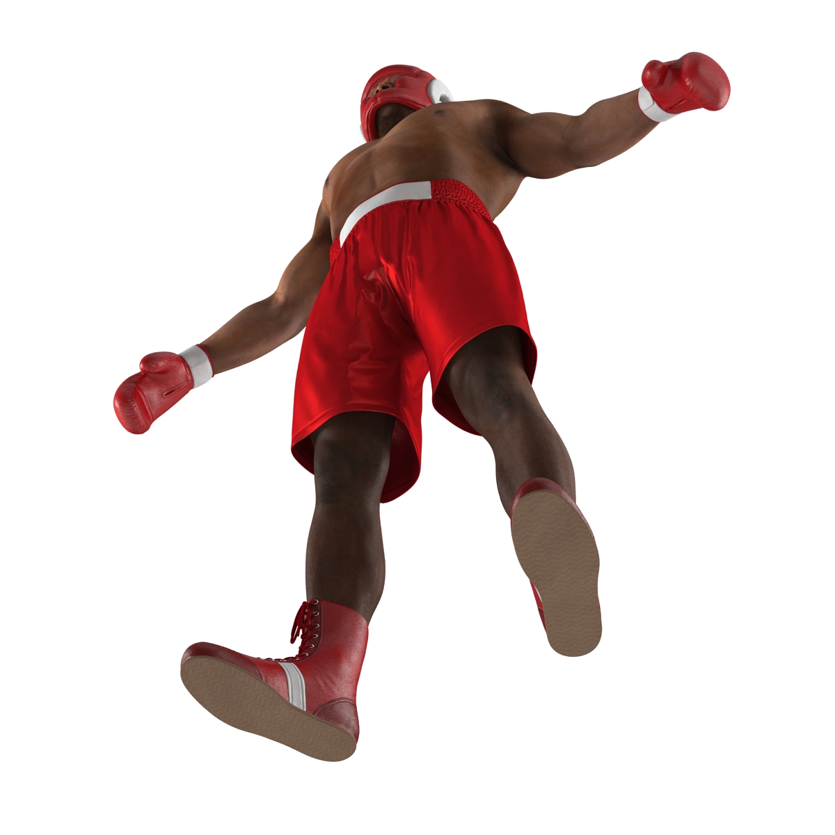 3D African American Boxer Red Suit