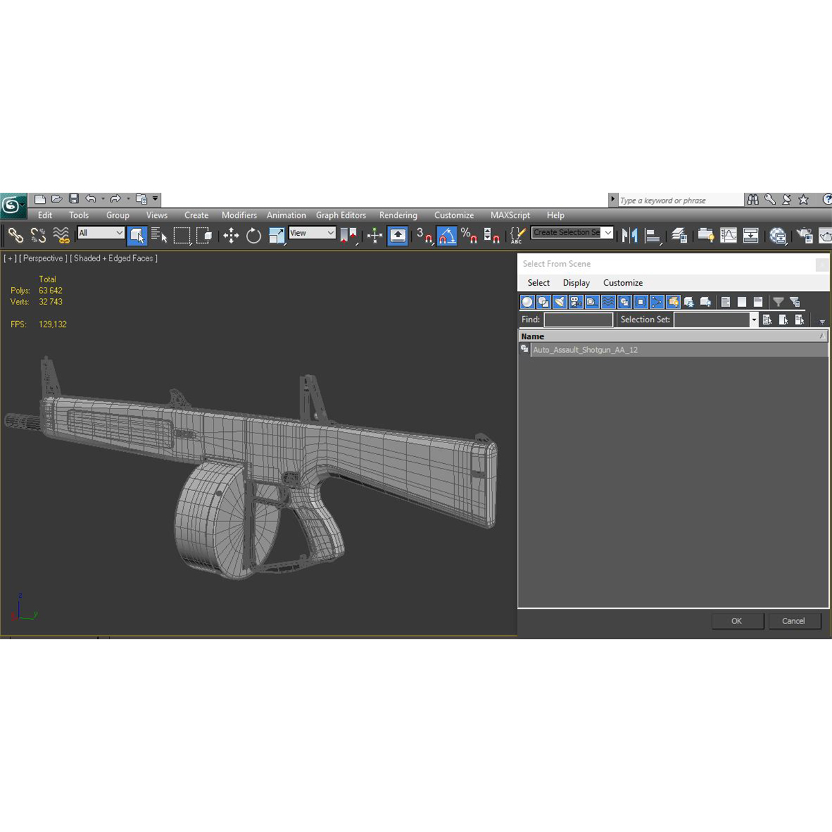 3D Auto Assault Shotgun AA 12 Round Drum Magazine