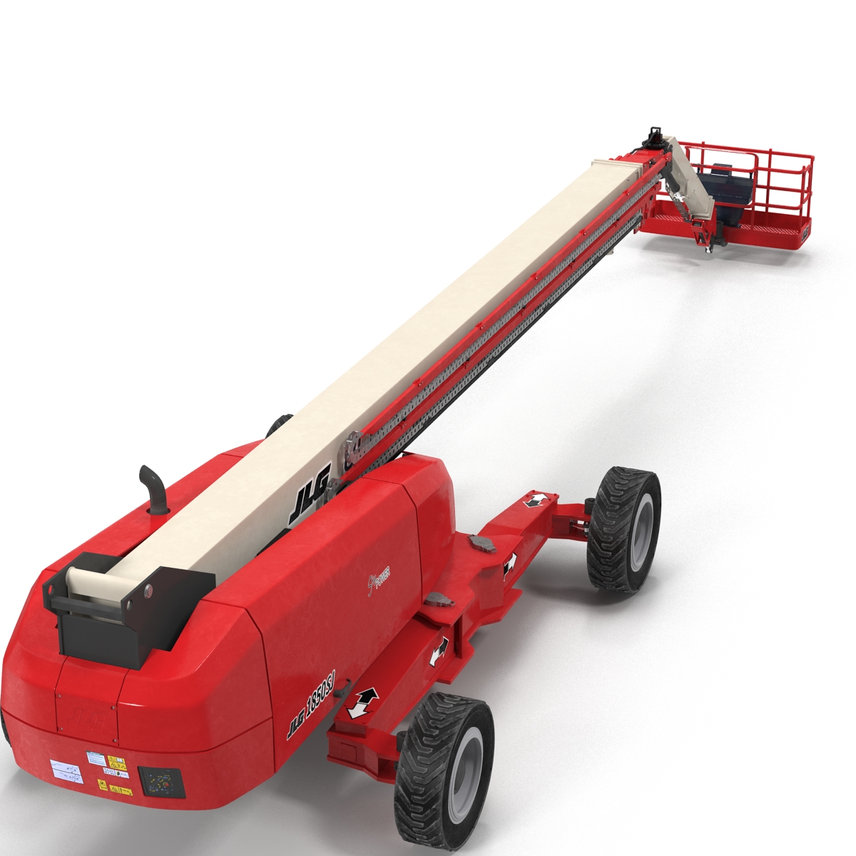 3D Telescopic Boom Lift JLG 1850 sj Red Rigged model