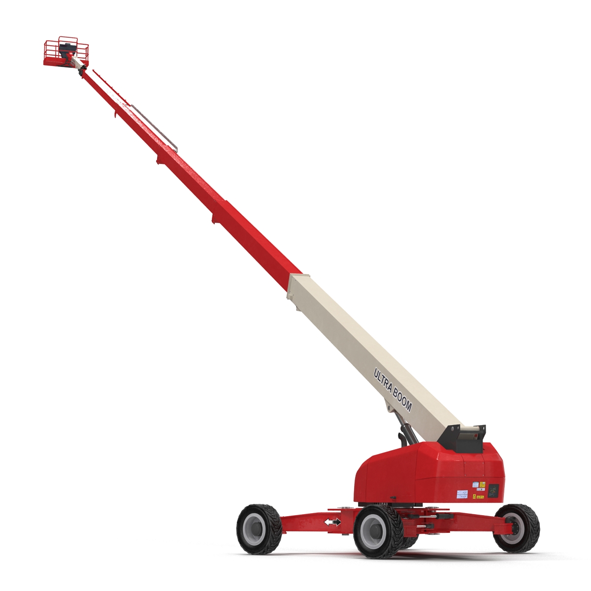 3D Telescopic Boom Lift Generic 4 Red Rigged