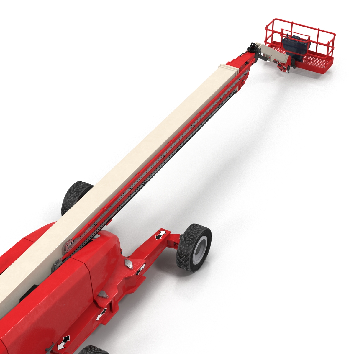 3D Telescopic Boom Lift Generic 4 Red Rigged