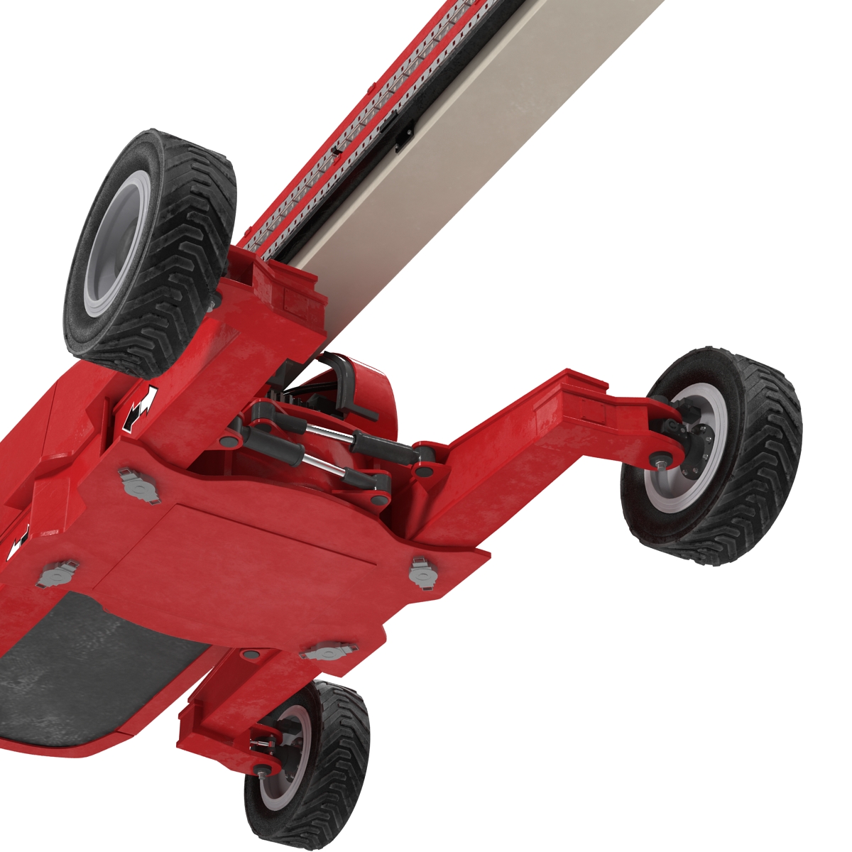 3D Telescopic Boom Lift Generic 4 Red Rigged