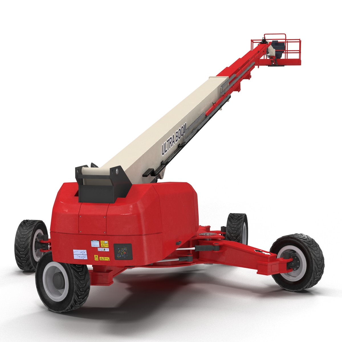 Telescopic Boom Generic 4 Red 3D model