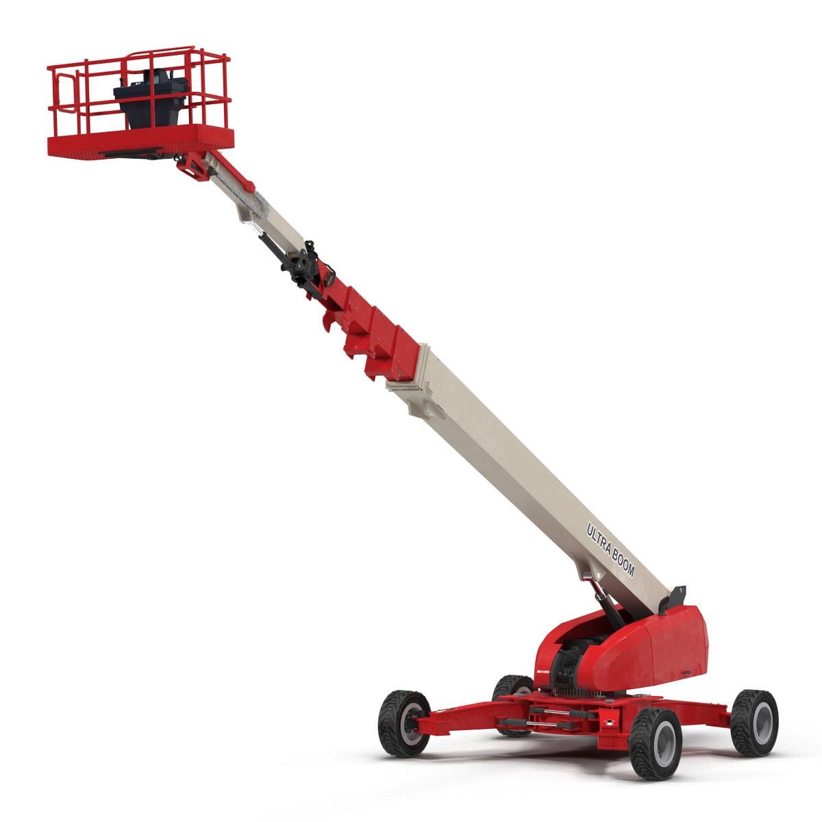 Telescopic Boom Generic 4 Red 3D model