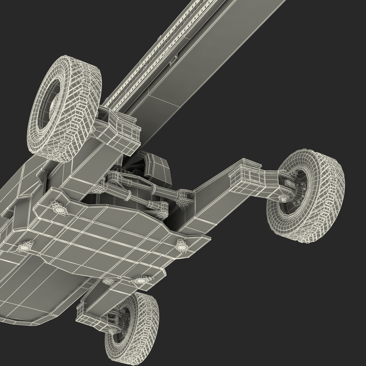 Telescopic Boom Generic 4 Red 3D model