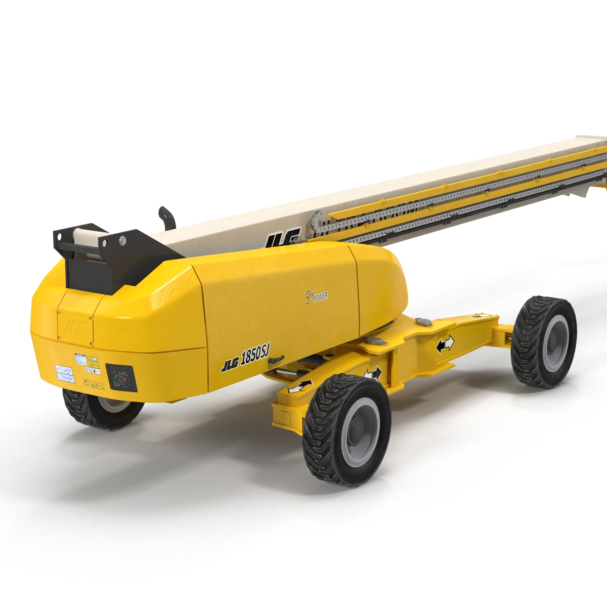 3D Telescopic Boom Lift JLG 1850 sj Yellow Rigged