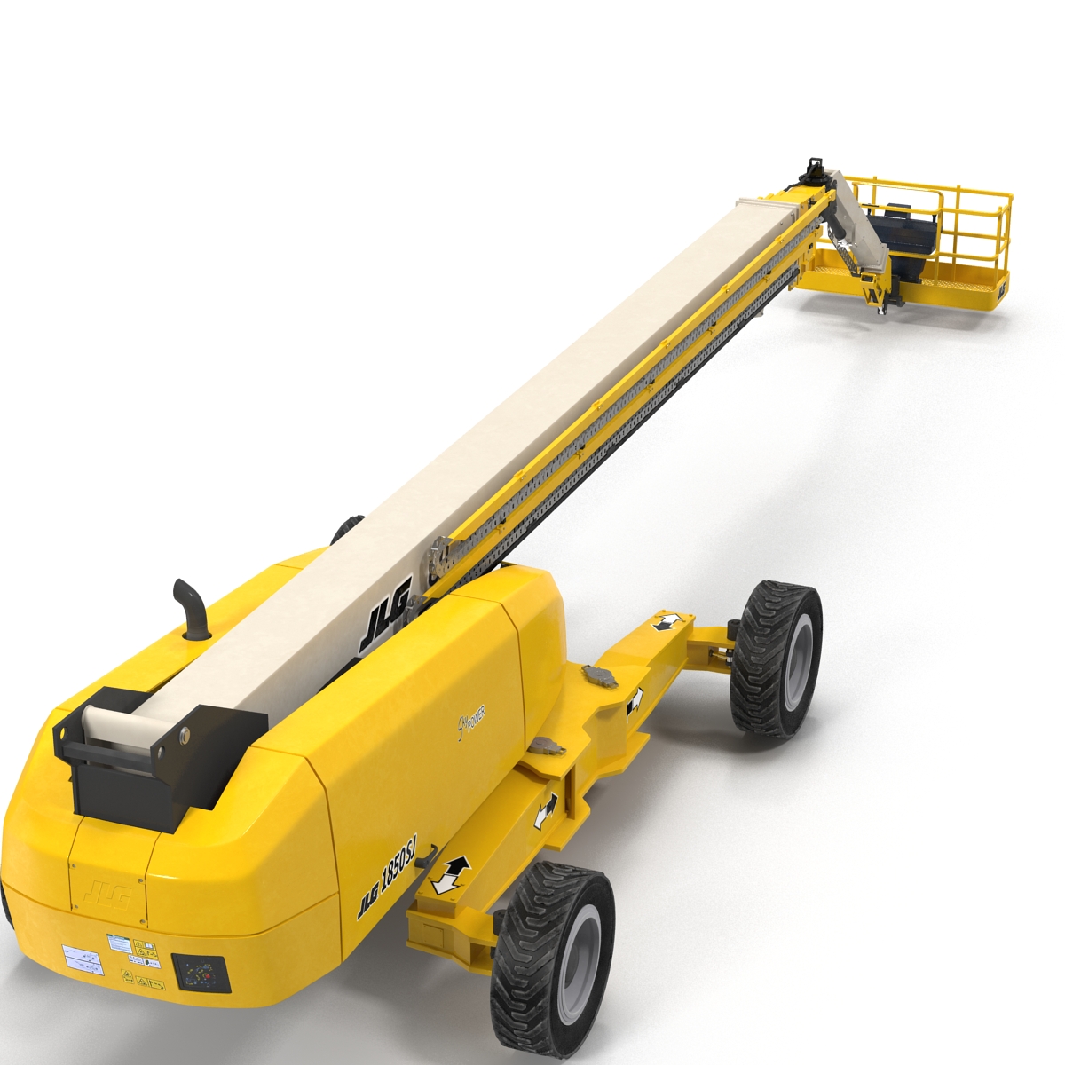 3D Telescopic Boom Lift JLG 1850 sj Yellow Rigged