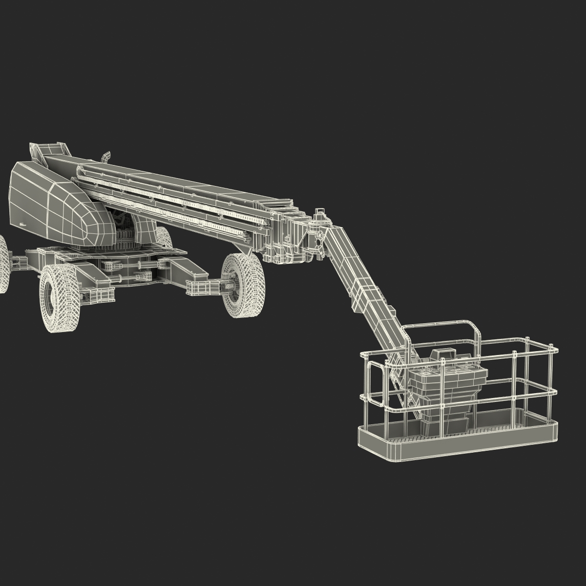 3D Telescopic Boom Lift JLG 1850 sj Yellow Rigged