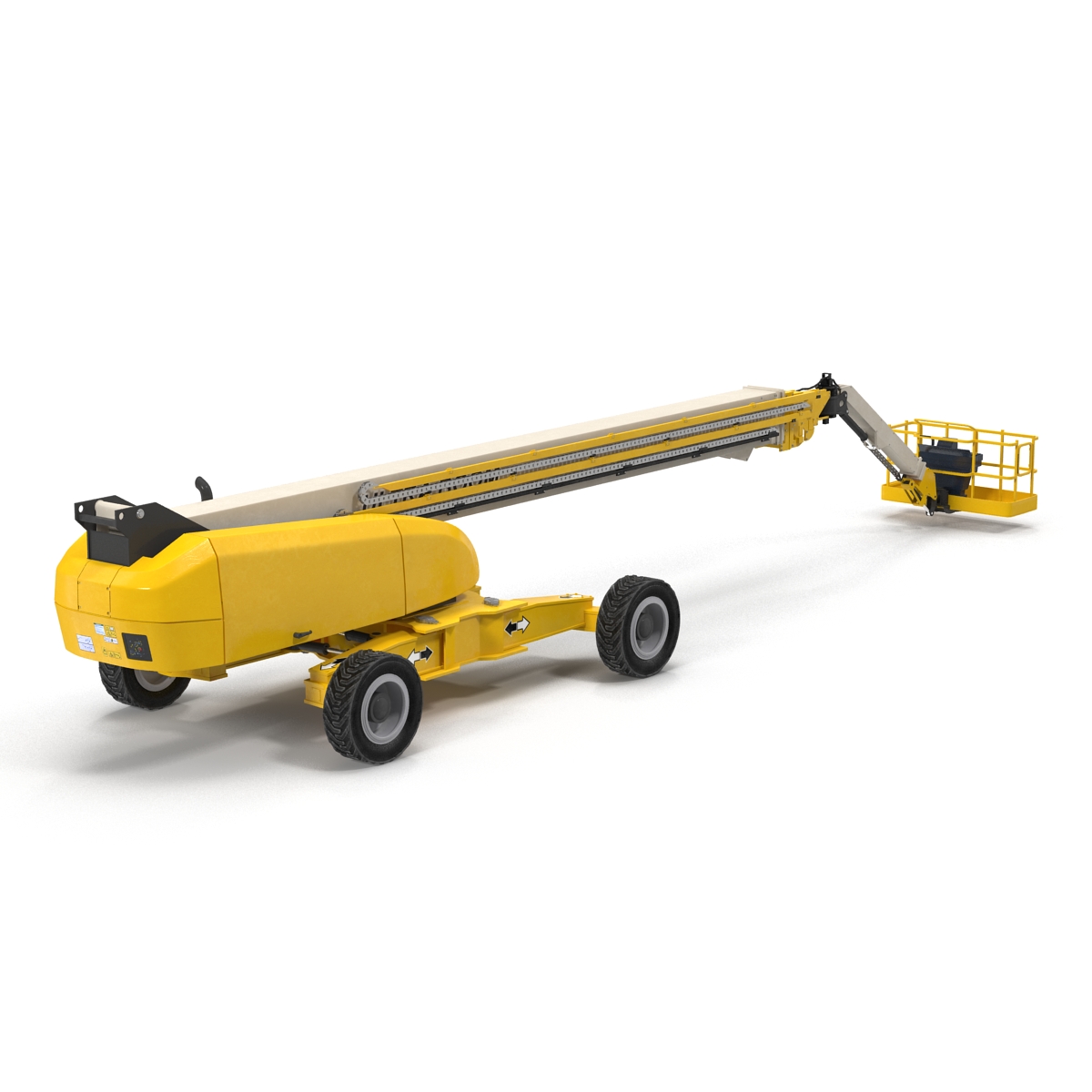 Telescopic Boom Lift Generic 4 Yellow Rigged 3D model