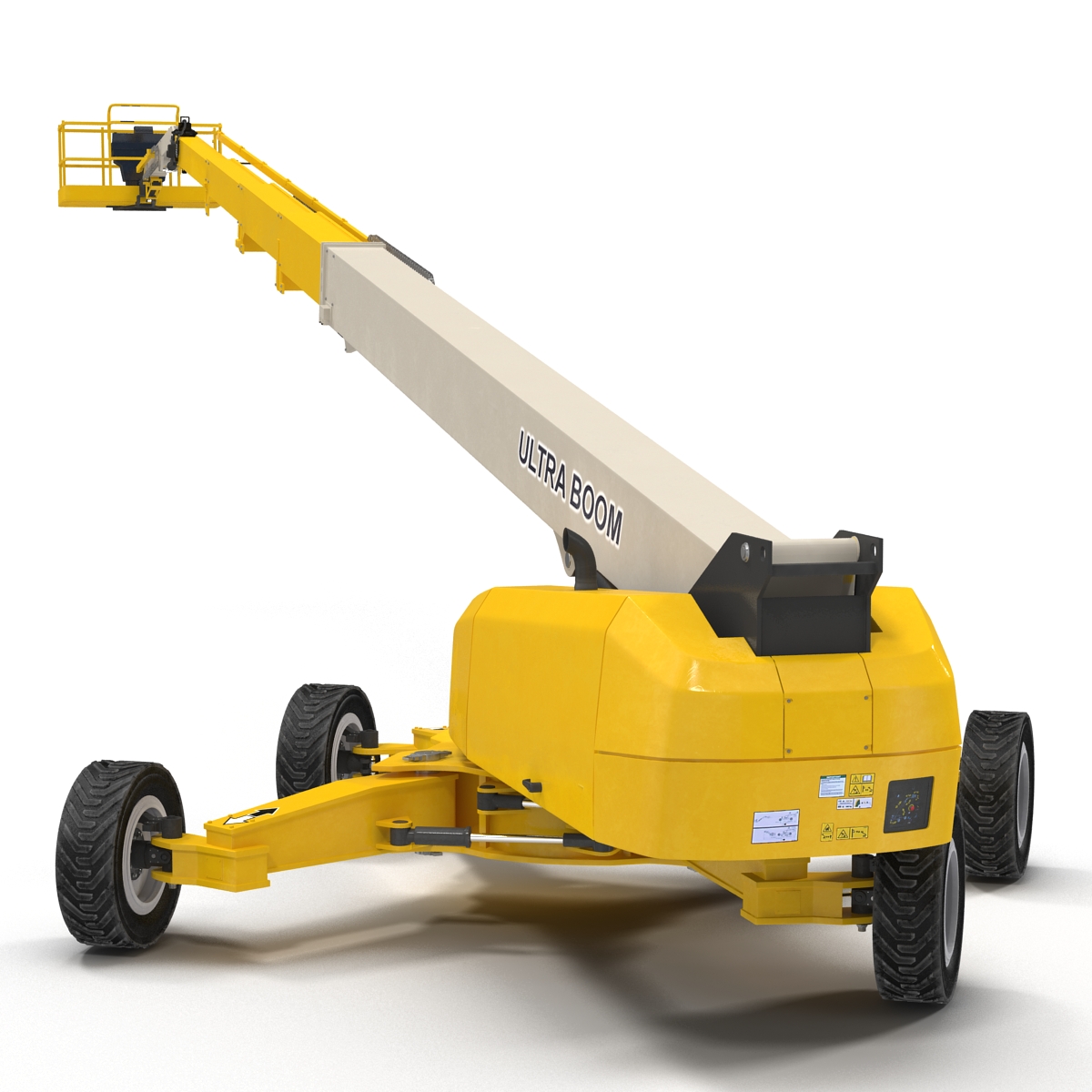 Telescopic Boom Lift Generic 4 Yellow Rigged 3D model