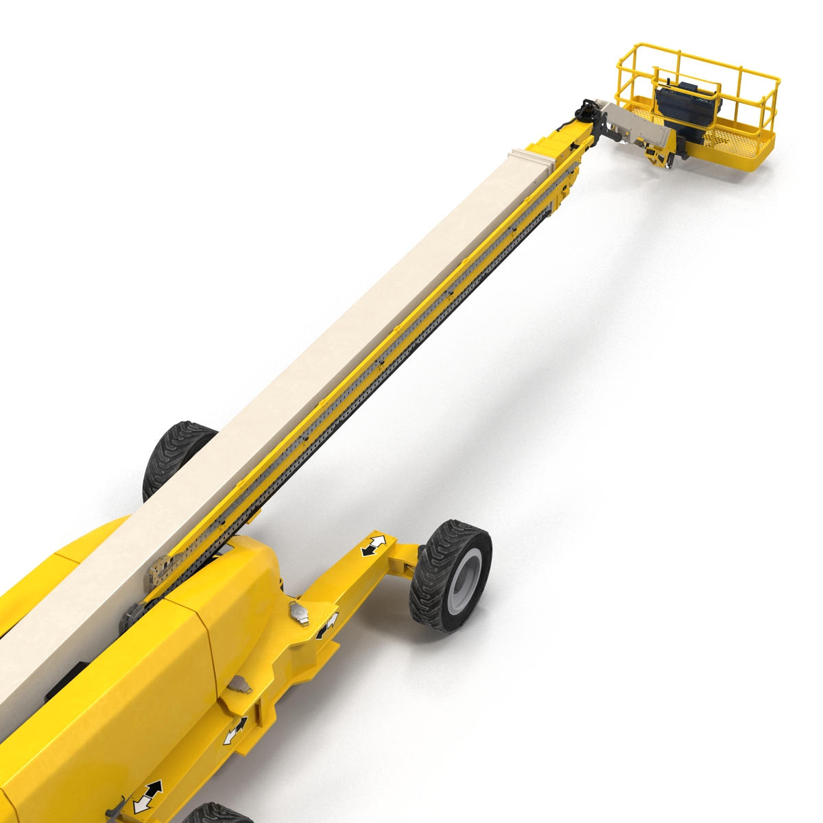 Telescopic Boom Lift Generic 4 Yellow Rigged 3D model