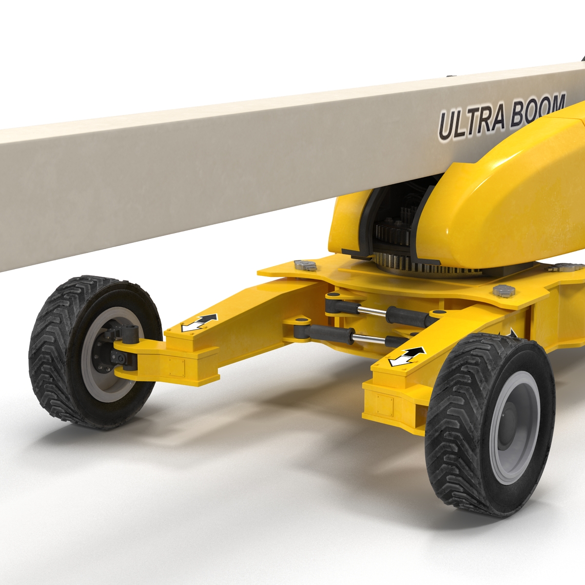 Telescopic Boom Lift Generic 4 Yellow Rigged 3D model