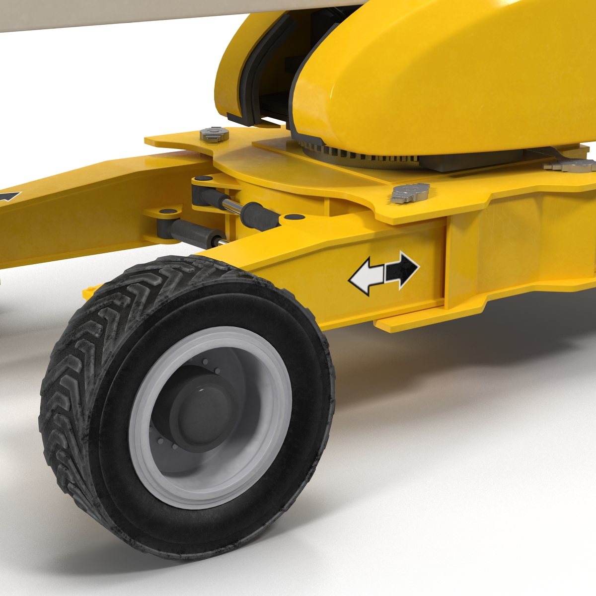 Telescopic Boom Lift Generic 4 Yellow Rigged 3D model