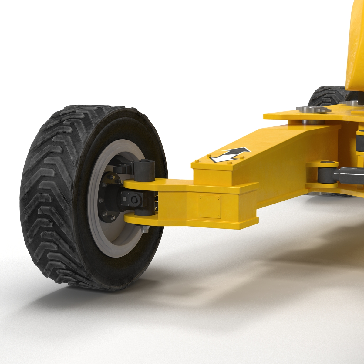 Telescopic Boom Lift Generic 4 Yellow Rigged 3D model