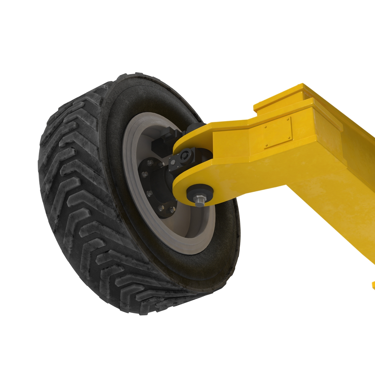 Telescopic Boom Lift Generic 4 Yellow Rigged 3D model