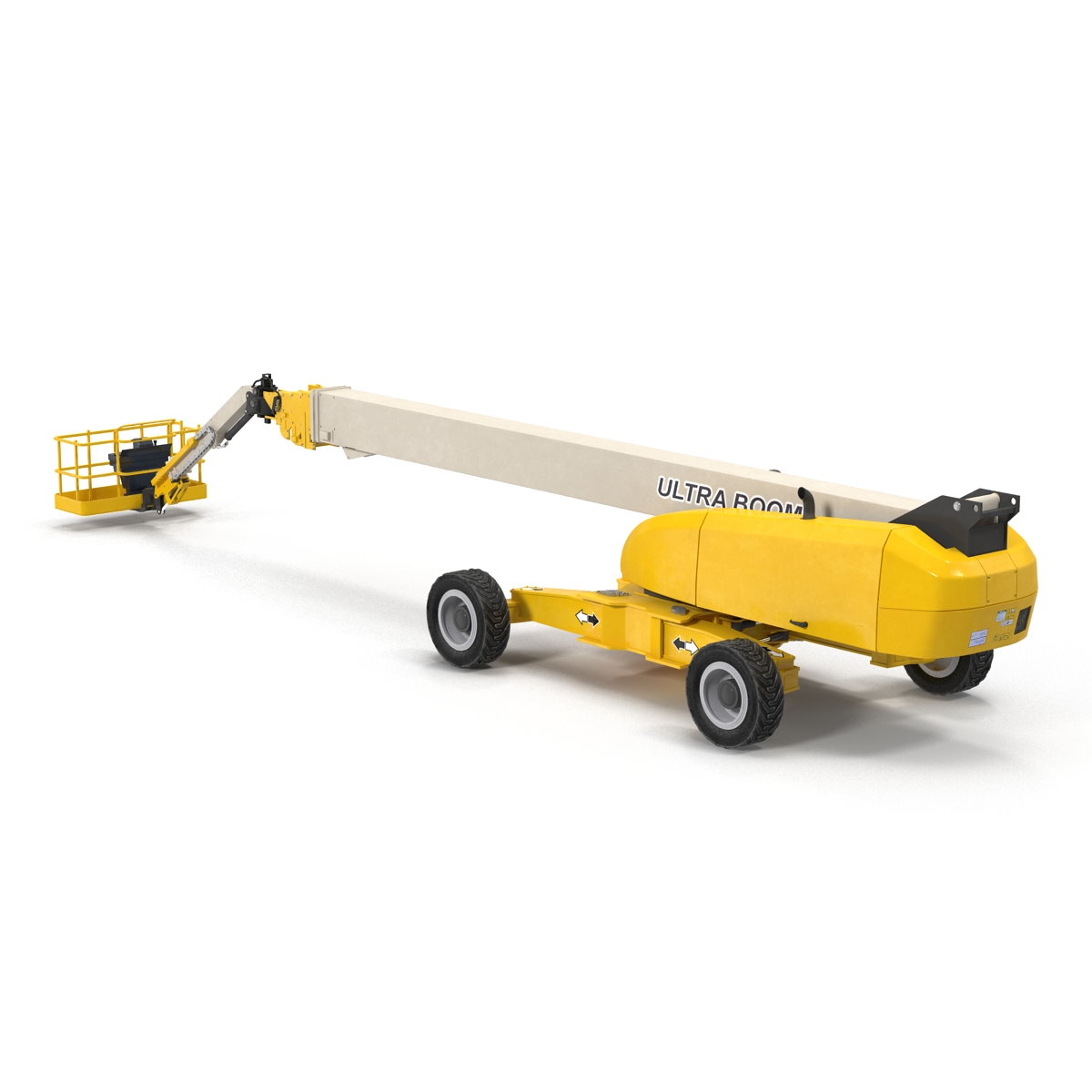 Telescopic Boom Lift Generic 4 Yellow Rigged 3D model