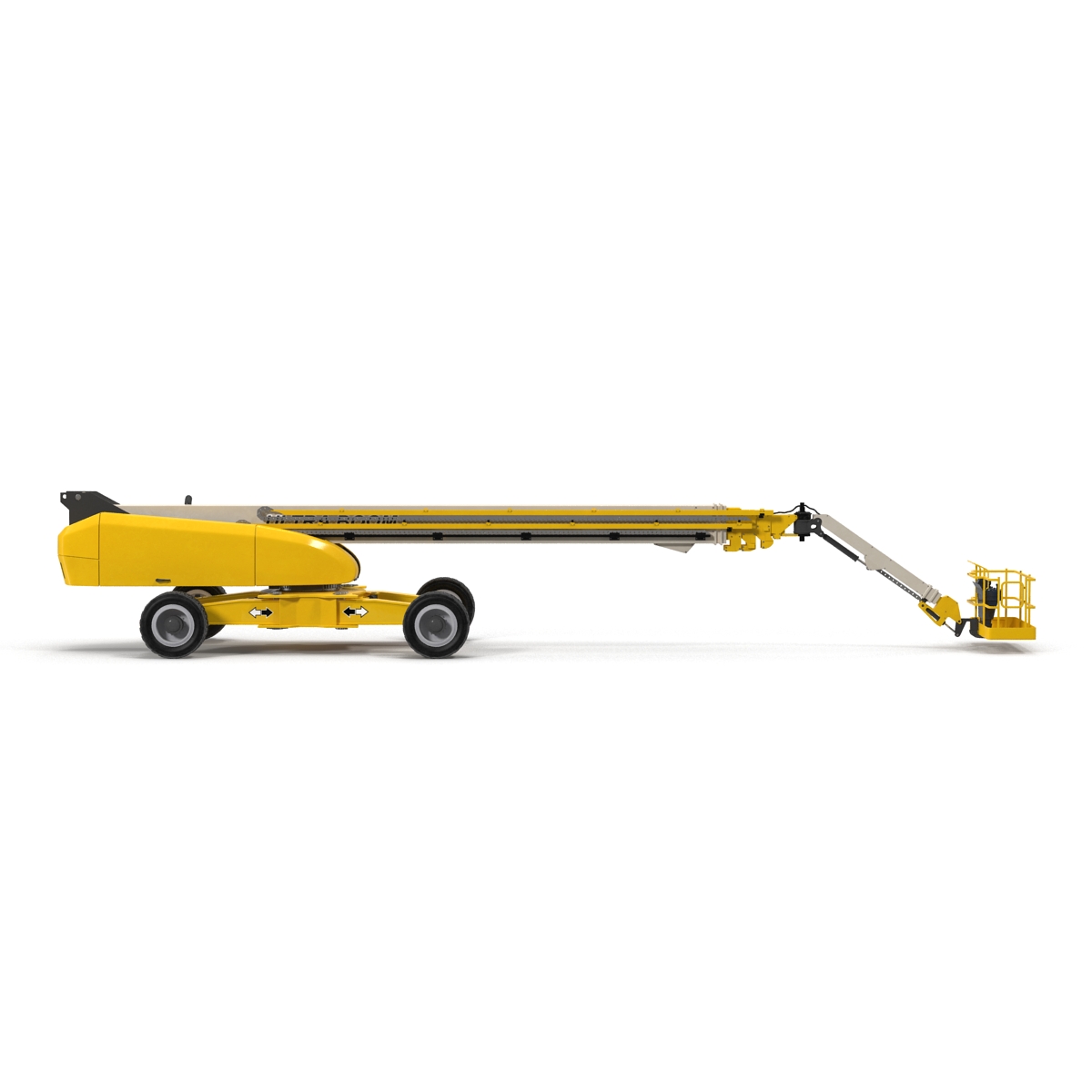 Telescopic Boom Lift Generic 4 Yellow Rigged 3D model