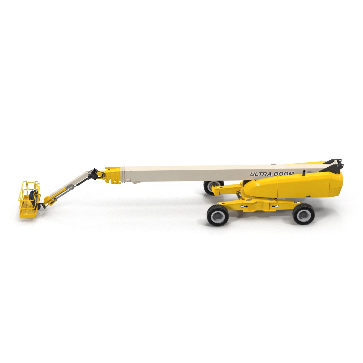 Telescopic Boom Lift Generic 4 Yellow Rigged 3D model