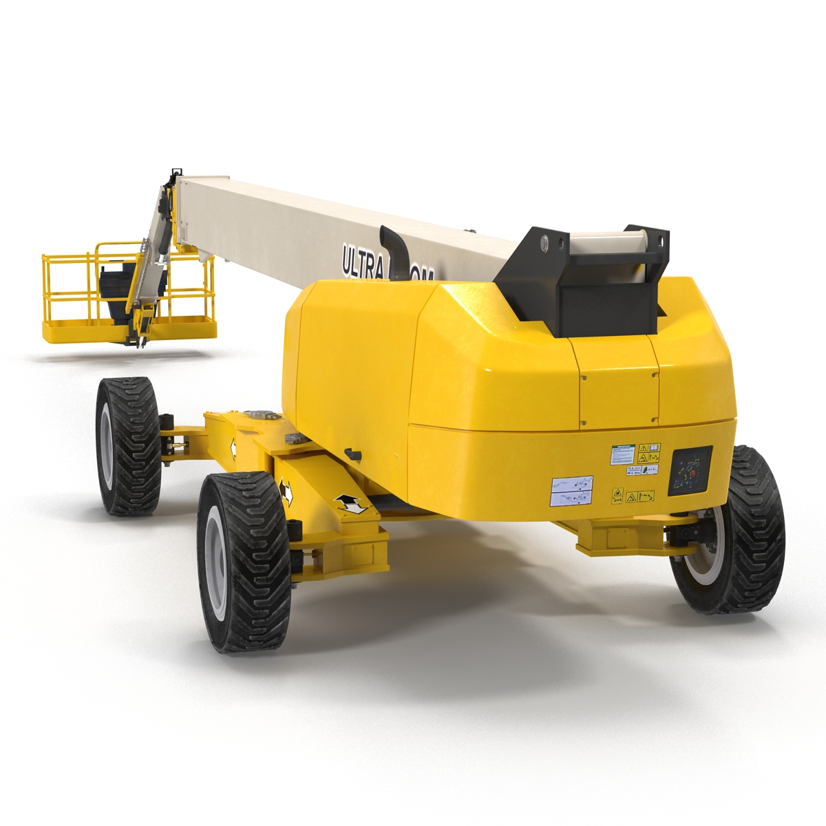 Telescopic Boom Lift Generic 4 Yellow Rigged 3D model