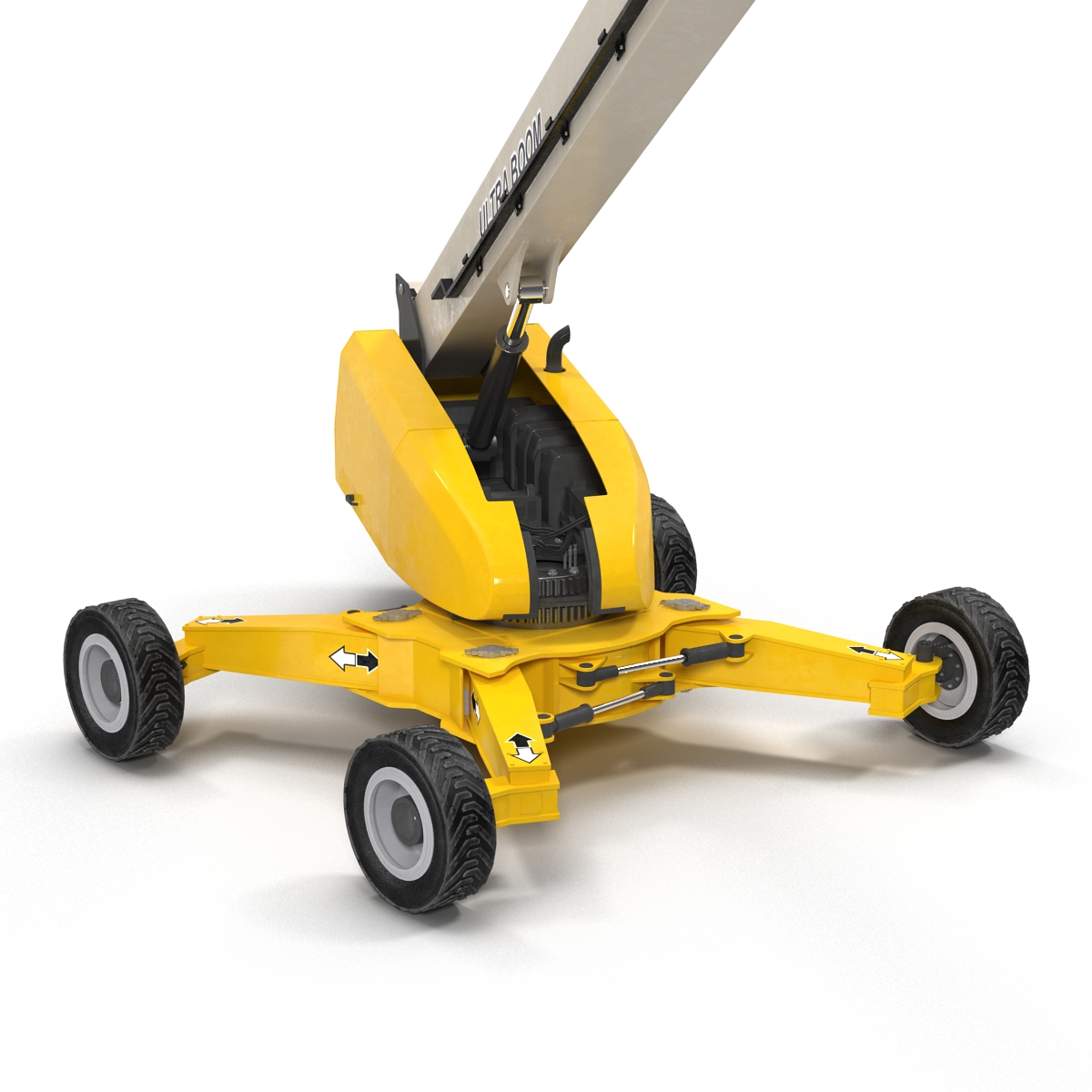 Telescopic Boom Lift Generic 4 Yellow Rigged 3D model