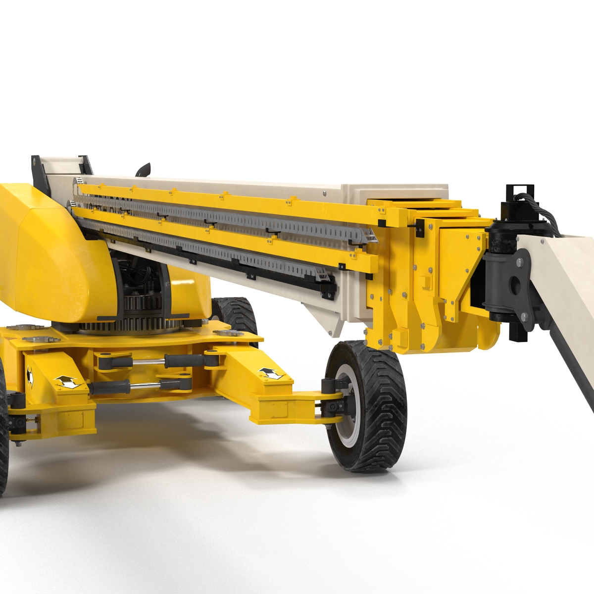 Telescopic Boom Lift Generic 4 Yellow Rigged 3D model