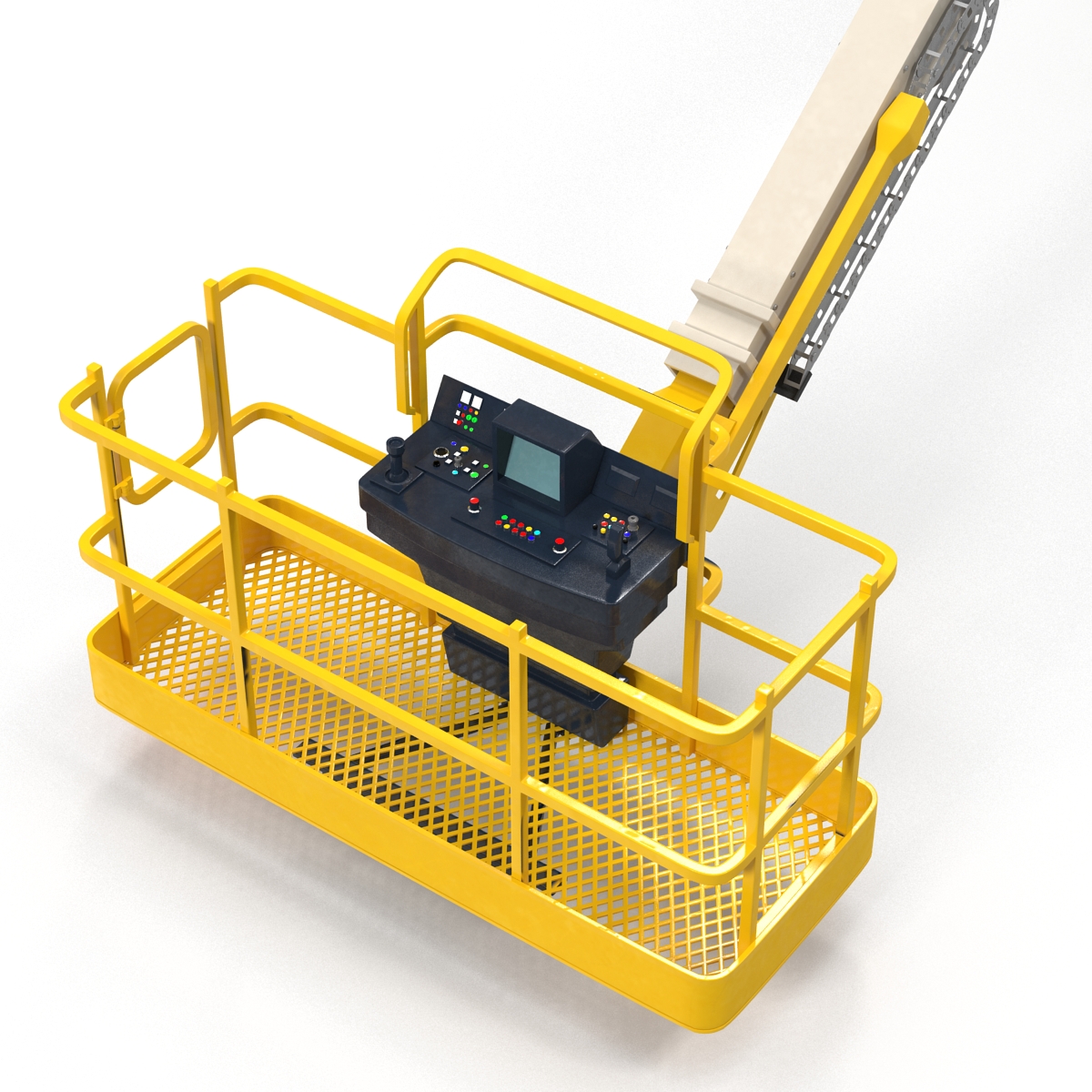 Telescopic Boom Lift Generic 4 Yellow Rigged 3D model